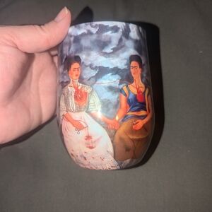 the 2 fridas metal wine glass